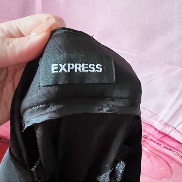 5/$30 Express Slacks Trousers Pants with Belt Black 8 - Picture 4 of 5